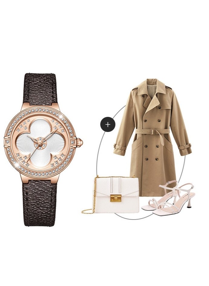 Meibin - Women's Fashion Diamond Lucky Clover Watch - Image 1