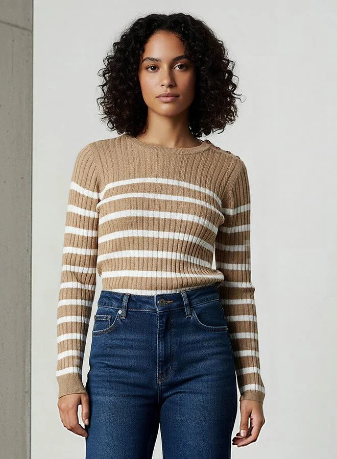 FAV Striped Crew Neck Sweater