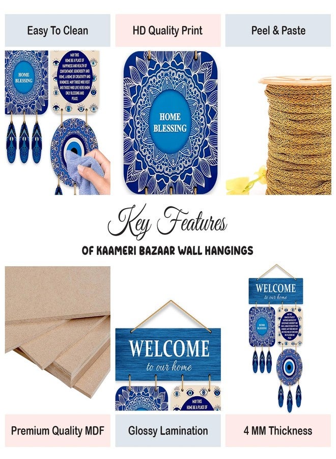 Kaameri Bazaar Evil Eye Hanging for Home Entrance, Wall Hanging for Entrance Door and Living Room, Nazar Battu for Home Entrance, Indoor Decorative Accent, Evil Eye Hanging for Cars Inside - Image 2