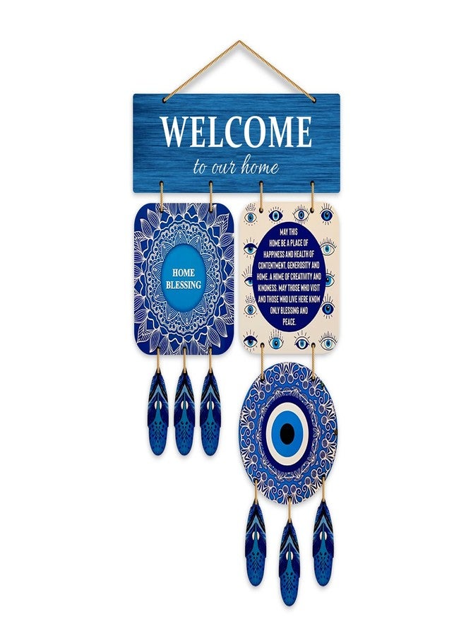 Kaameri Bazaar Evil Eye Hanging for Home Entrance, Wall Hanging for Entrance Door and Living Room, Nazar Battu for Home Entrance, Indoor Decorative Accent, Evil Eye Hanging for Cars Inside - Image 1