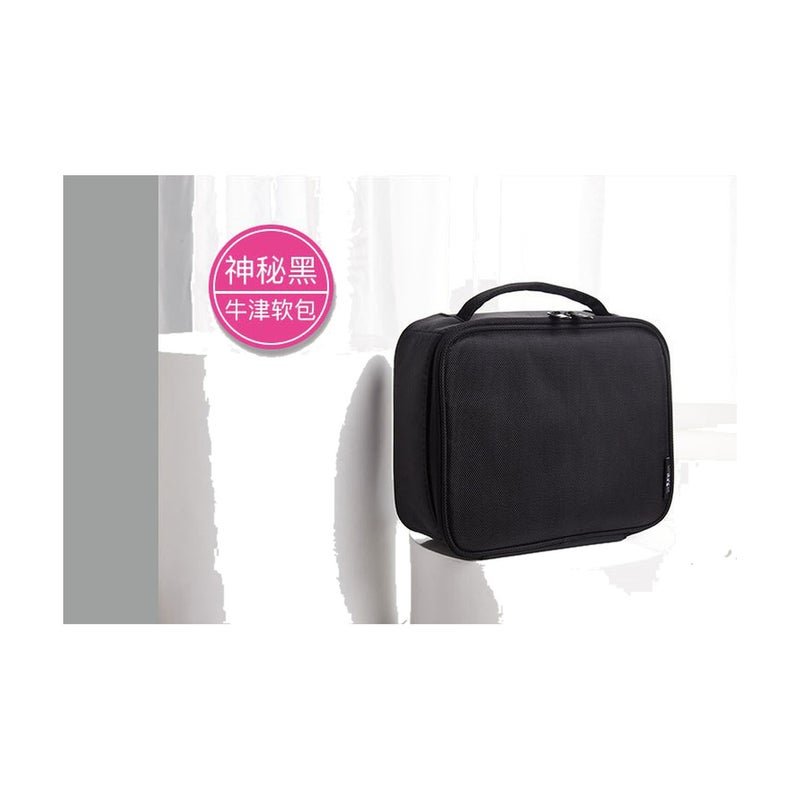 Case Large Capacity Makeup Train for cosmetics and travel with Carry Handle Cosmetic Organizer and Large Capacity Pouch in Black - Image 1