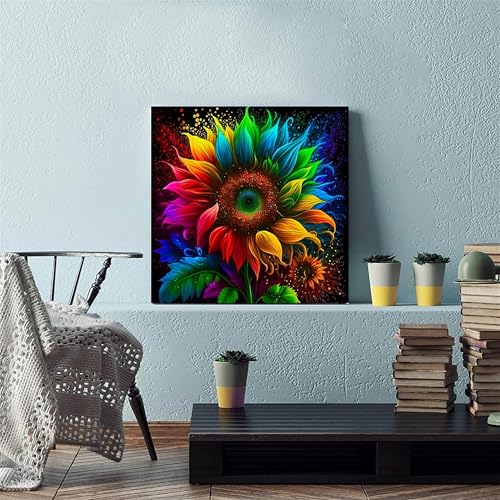 Hestarcul DIY Diamond Art Kits for Adults,5D Diamond Painting Kit for Beginner,Full Round Gem Art Paint by Diamond for Home Wall Decor,Gift for Girl. (Sunflower) - Image 2
