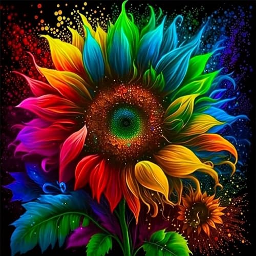 Hestarcul DIY Diamond Art Kits for Adults,5D Diamond Painting Kit for Beginner,Full Round Gem Art Paint by Diamond for Home Wall Decor,Gift for Girl. (Sunflower) - Image 1