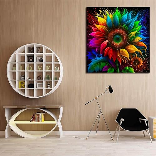 Hestarcul DIY Diamond Art Kits for Adults,5D Diamond Painting Kit for Beginner,Full Round Gem Art Paint by Diamond for Home Wall Decor,Gift for Girl. (Sunflower) - Image 3