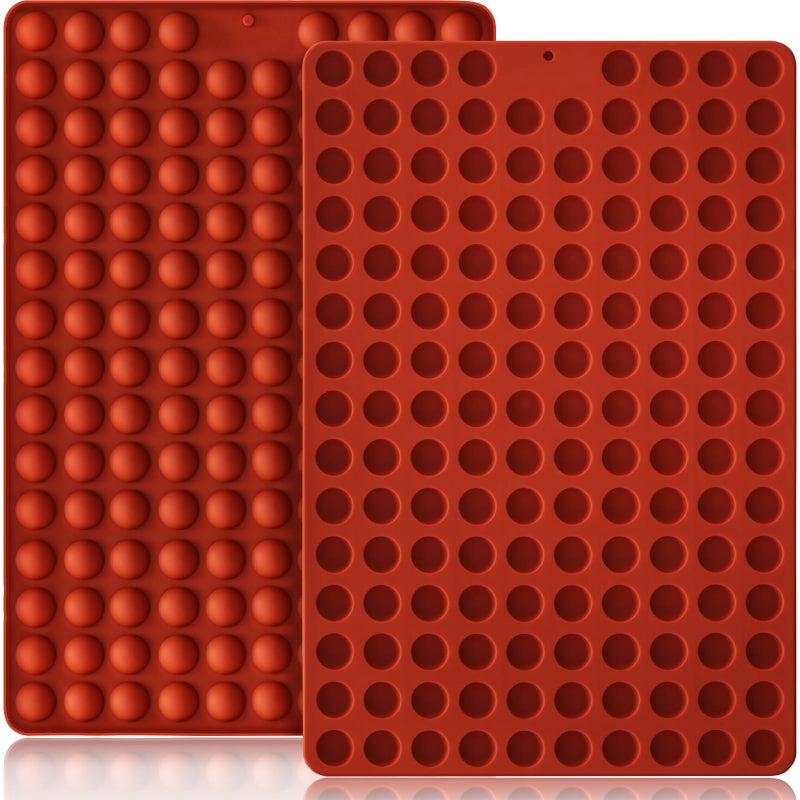 HKNMTT Mini Semi Sphere Shape Molds Silicone, 296 Cavities Round Baking Moulds for Dog Treats Snack Candy Chocolate Chip Cookie Wax Yogurt Melts, Oven Safe Small Half Ball Pellet Sheets - Image 1