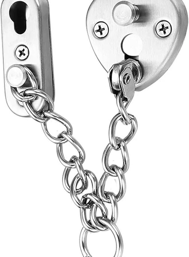 Love Gun Grey Stainless Steel No Drill Hotel Room Door Lock Anti Theft Security Bolt Pin - Image 3