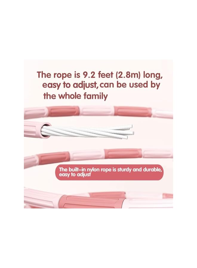 PROMASS حبل قفز مزود بالخرز الناعم، 2 قطعة بطول 9.2 قدم، حبل مقسم خالي من التشابك مع مقHandles مضادة للانزلاق، خرز قابل للتعديل، حبل قفز للأطفال للتمارين الحرة، الكارديو، الحيل، أزرق، وردي - Image 3