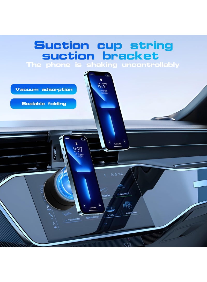 360° Magnetic Car Phone Holder, Suction Cup Mount, Multi-angle Rotation, Bracket Adjustable Car Kitchen Gym Stand (Black)  - Image 5