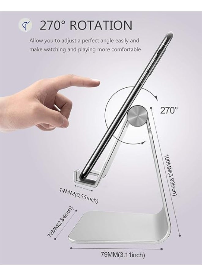 Adjustable Phone Stand with Charging Base - Elegant Aluminum Desktop Holder - Durable & Easy-to-Use for All Smartphones and Tablets - Image 3