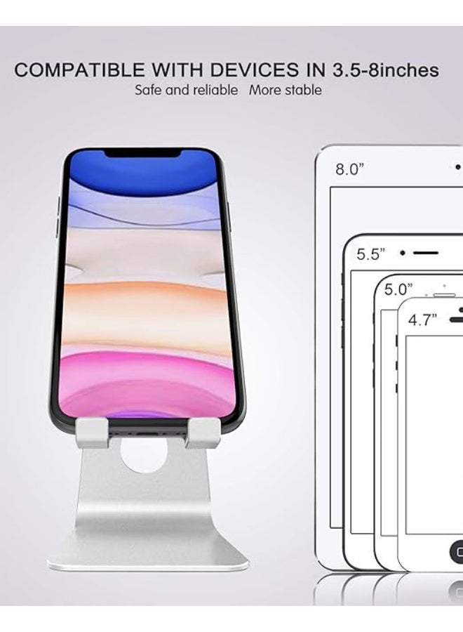 Adjustable Phone Stand with Charging Base - Elegant Aluminum Desktop Holder - Durable & Easy-to-Use for All Smartphones and Tablets - Image 2