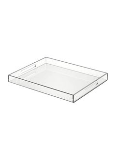 SMARTPOINTS Acrylic Serving Tray 16x20 Inches -Spill Proof- Clear Decorative Tray Organiser for Ottoman Coffee Table Countertop with Handles  - Image 1