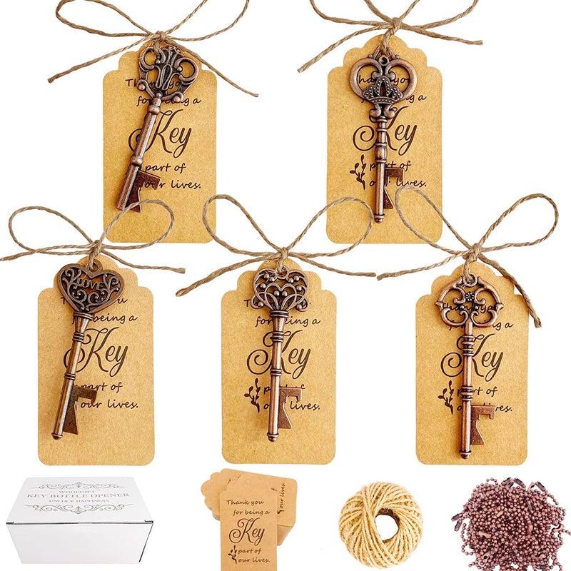 100 PCS Key Bottle OpenersVintage Skeleton Key Bottle Openers for Wedding FavorsWedding Party Gifts Souvenirs Decorations for Guests Bridal Shower Favors Bulk Red copper