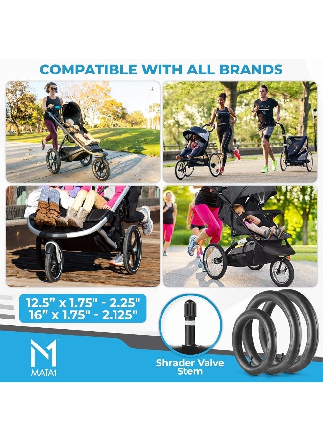 Mata1 Inner Tube Replacements 16" x 1.5/1.75/1.95/2.125 (Set of 2) for Jogging Stroller, Compatible with Many Brands + BPA & Latex Free - Image 2