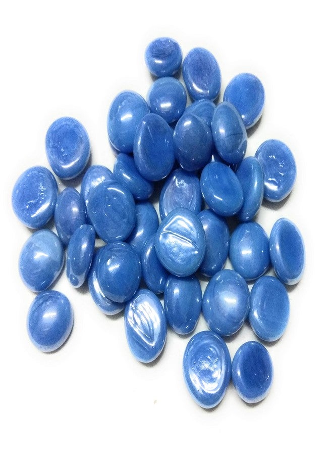 Arham Mktg Beautiful Stone Colourful Pebbles for Art and Craft Home Aquarium Decor (Set of 30-40 Pebbles) (Sky Blue)