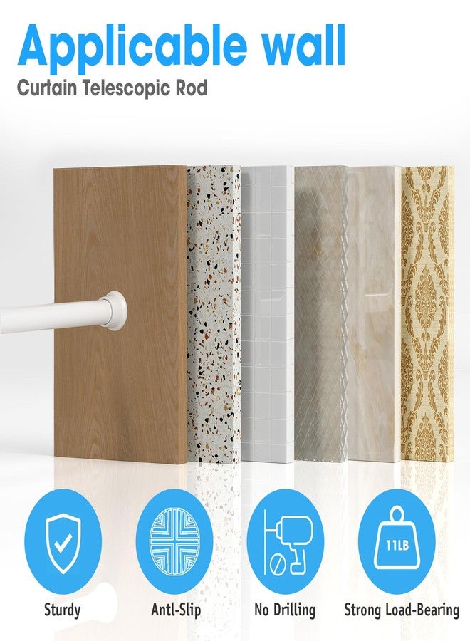 MEXAU White Tension Curtain Rods18 to 36 Inch,Small Curtain Rods No Drilling,Short Tension Rod,Adjustable Spring Rod for Windows,Door,Closet - Image 4