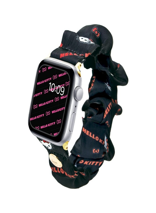 سونيكس سوار ساعة سونيكس × سانريو سكرانشي متوافق مع ساعة أبل 41 مم/40 مم/38 مم - هيلو كيتي الكلاسيكية (أسود) - Image 1