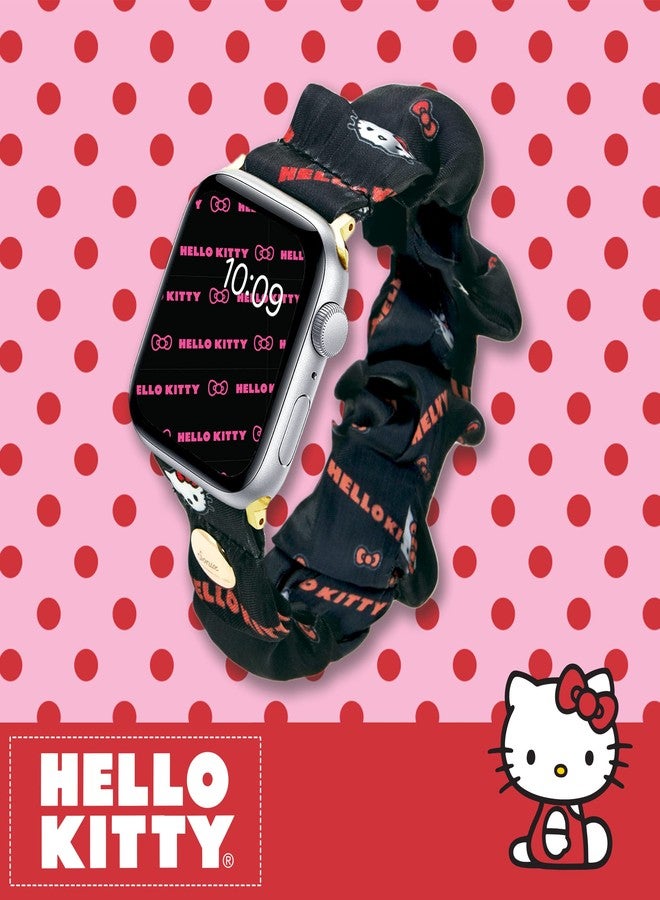 سونيكس سوار ساعة سونيكس × سانريو سكرانشي متوافق مع ساعة أبل 41 مم/40 مم/38 مم - هيلو كيتي الكلاسيكية (أسود) - Image 4