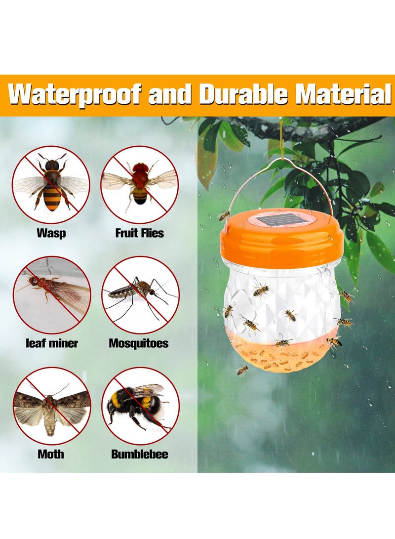 Barakah Wasp Trap, Bee Traps Catcher, Outdoor Wasp Deterrent Killer Insect Catcher, Wasp Killer Hornet Traps Non-Toxic Reusable Yellow Jacket Traps for Garden/Farm/Patio Hanging (2 Pack, Orange) - Image 3
