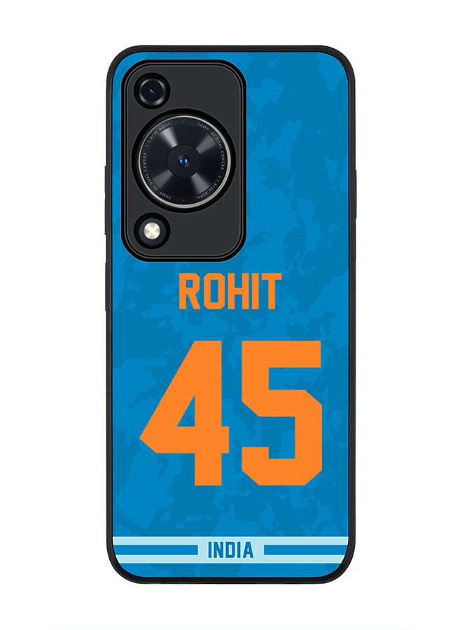 Stylizedd Rugged Black edge case for Huawei nova Y72 / Huawei Enjoy 70 4G, Slim fit Flexible Anti Drop Thin Cover - Team India Rohit Sharma, Jersey No 45 - Image 1