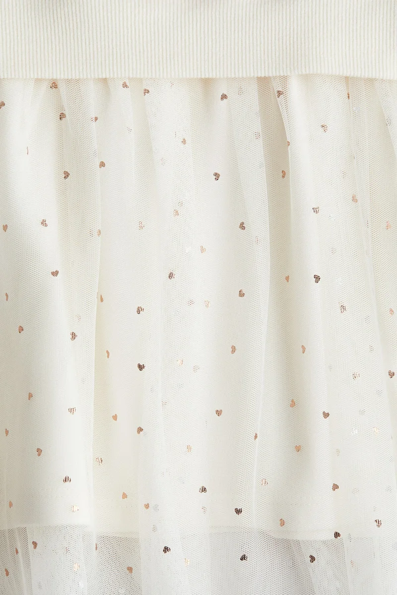 H&M Printed tulle-skirt sweatshirt dress