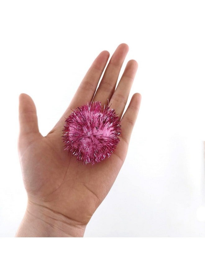BallHull 40 Pcs 2 Inch Assorted Color Flash Ball Cat's Favorite Toy Ball Tinsel Pom Poms Flash for Kittens Exercise and Multiple Cats Play and Chase - Image 3