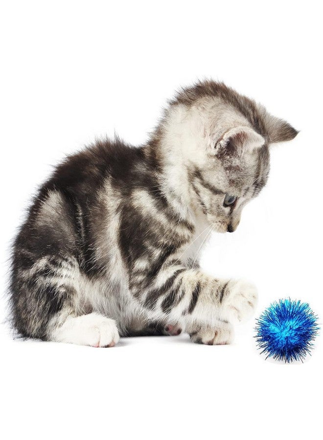 BallHull 40 Pcs 2 Inch Assorted Color Flash Ball Cat's Favorite Toy Ball Tinsel Pom Poms Flash for Kittens Exercise and Multiple Cats Play and Chase - Image 4