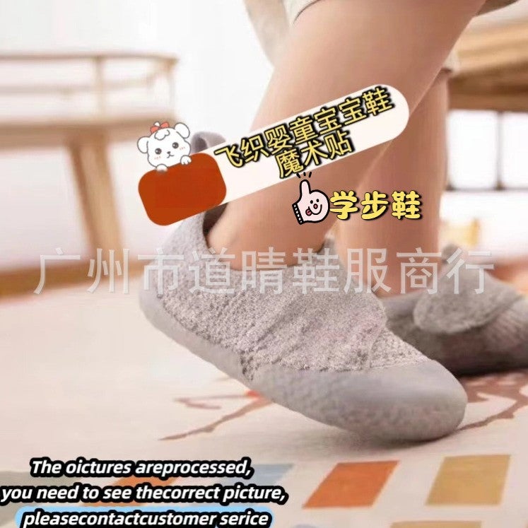 Tt001 Toddler Shoes, New Style For Infants And Toddlers, Fly-Knit Velcro Low-Top Baby Shoes, Casual Children'S Shoes With Soft Soles