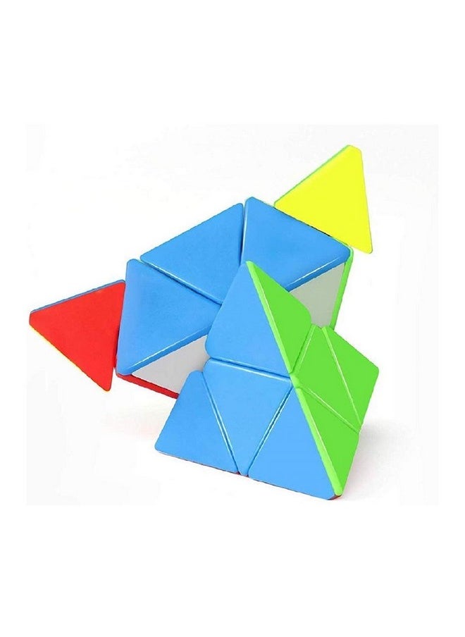 Kid Cubes Pyramid High Speed Sticker Less Magic Puzzle Cube Game Toy (Pyraminx),Multicolor
