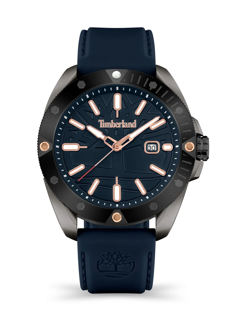 Timberland Carrigan Men's Watch 44mm Analog Navy Dial Navy Silicone Strap
