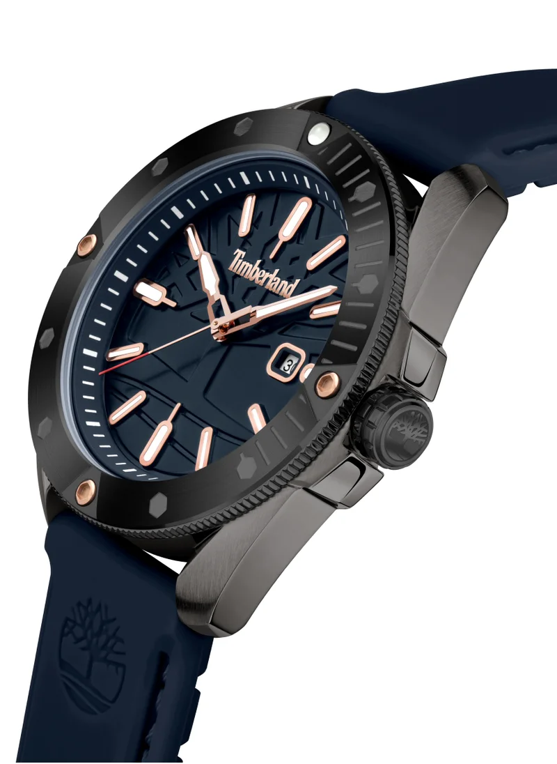 تمبرلاند Carrigan Men's Watch 44mm Analog Navy Dial Navy Silicone Strap