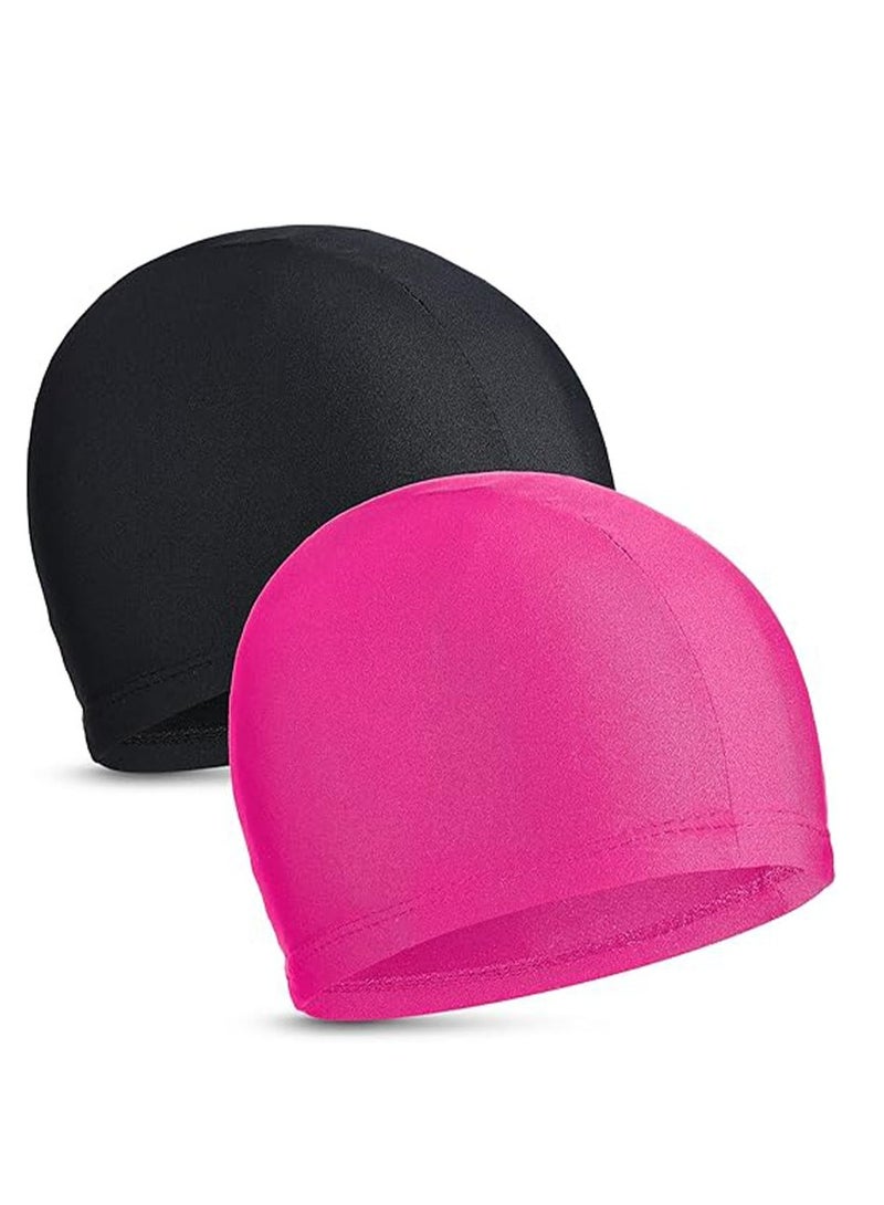 Geustos 4-Pack Man Women Pure Color Nylon Spandex Fabric Swim Cap Swimming Cap Bathing Cap - Image 2