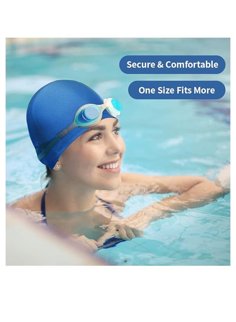 Geustos 4-Pack Man Women Pure Color Nylon Spandex Fabric Swim Cap Swimming Cap Bathing Cap - Image 3