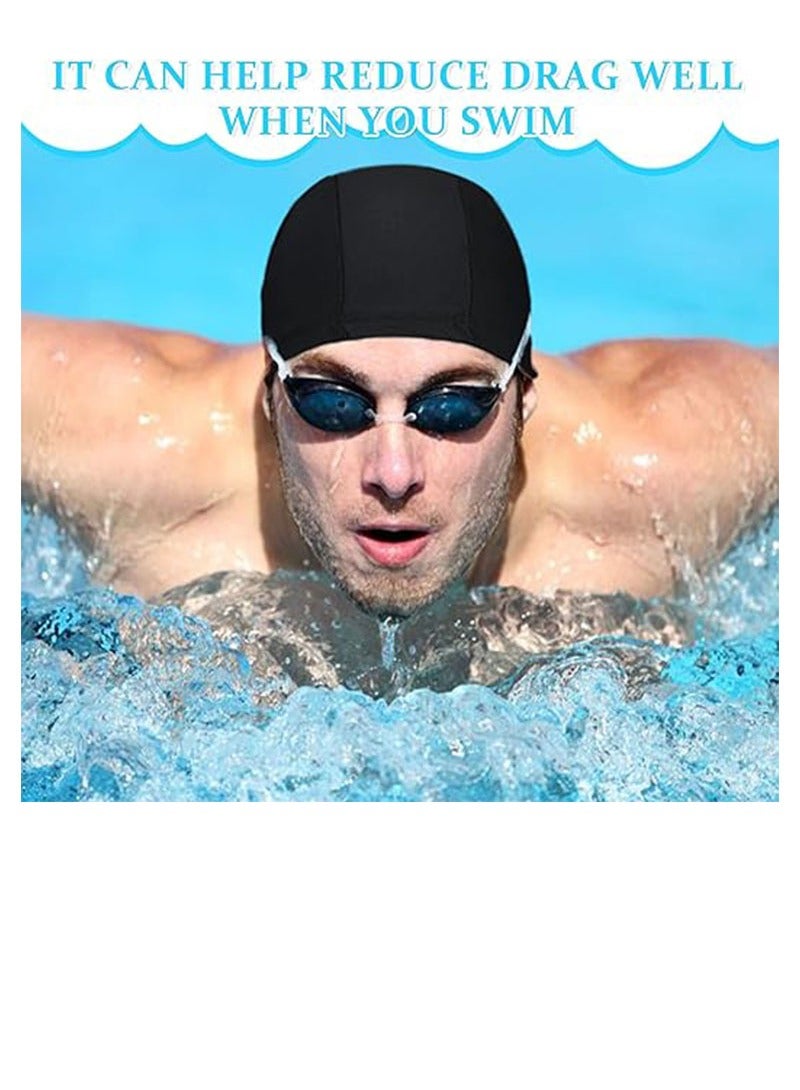 Geustos 4-Pack Man Women Pure Color Nylon Spandex Fabric Swim Cap Swimming Cap Bathing Cap - Image 4