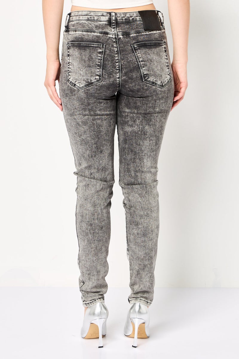 Karl Lagerfeld Women Regular Fit Stretchable Washed Denim, Dark Grey - Image 4