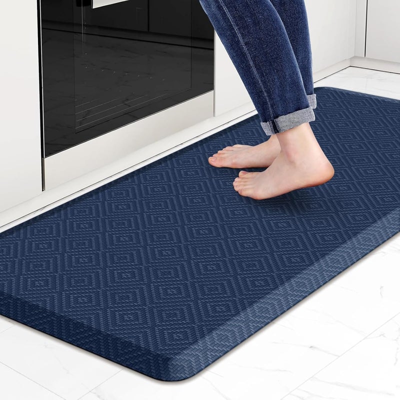 Mattitude Kitchen Mat Cushioned Anti-Fatigue Floor Mat Water Resistant Non-Slip Mats and Rugs Standing and Comfort Desk Mats for House Sink Office Laundry (Blue, 17.3"x39") - Image 1