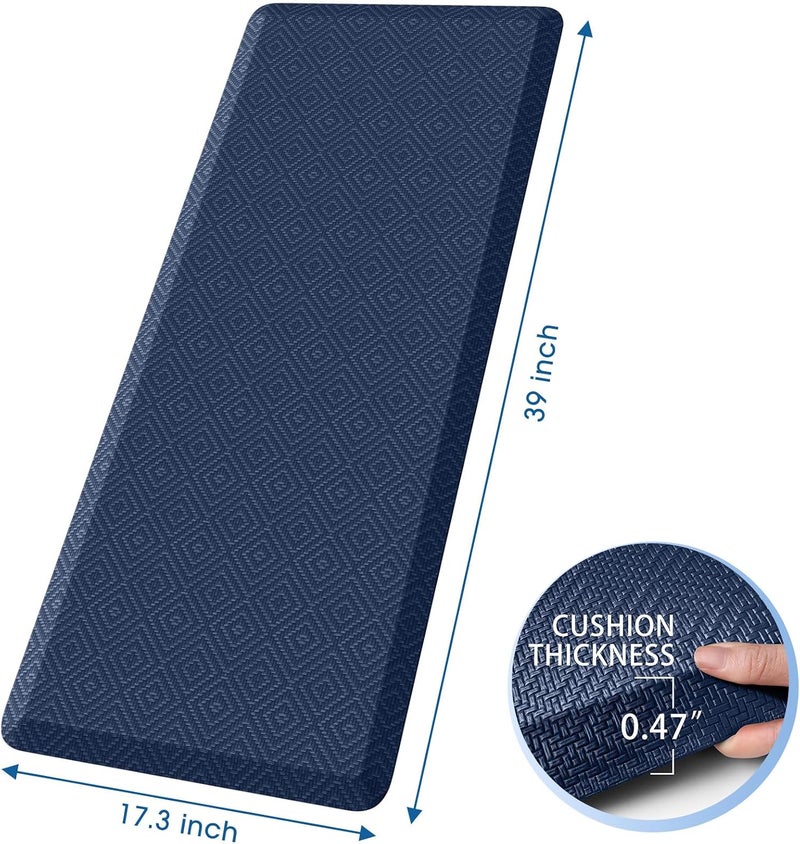 Mattitude Kitchen Mat Cushioned Anti-Fatigue Floor Mat Water Resistant Non-Slip Mats and Rugs Standing and Comfort Desk Mats for House Sink Office Laundry (Blue, 17.3"x39") - Image 2