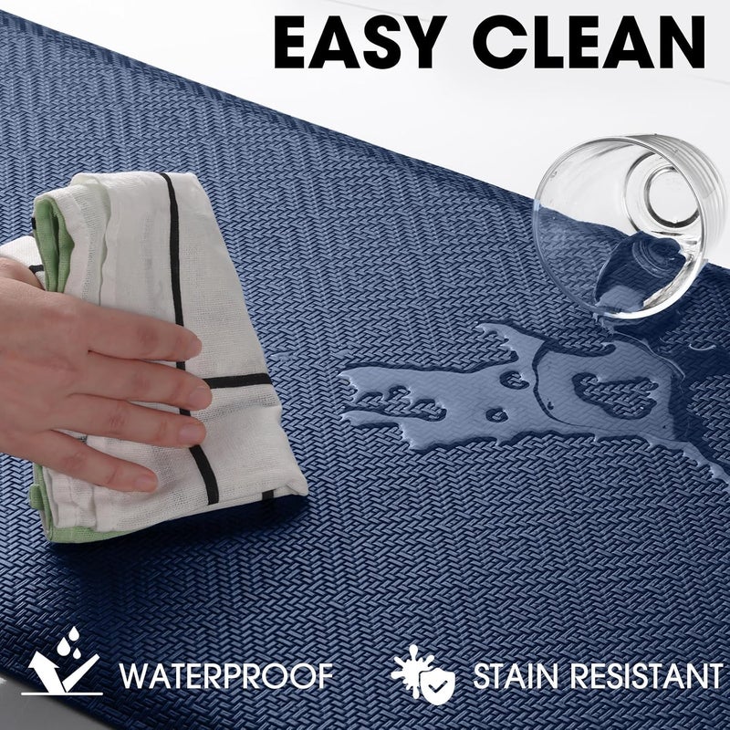Mattitude Kitchen Mat Cushioned Anti-Fatigue Floor Mat Water Resistant Non-Slip Mats and Rugs Standing and Comfort Desk Mats for House Sink Office Laundry (Blue, 17.3"x39") - Image 5