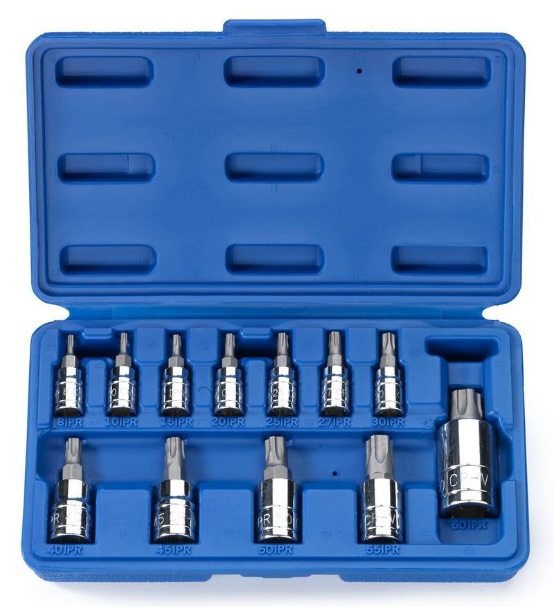 Neiko 10085A Tamperproof Torx Plus Bit Socket Set | 12 Piece | 8 IPR - 60 IPR | 5 Point Star | Cr-V and S2 Steel | High Impact ABS Blow Molded Case - Image 1