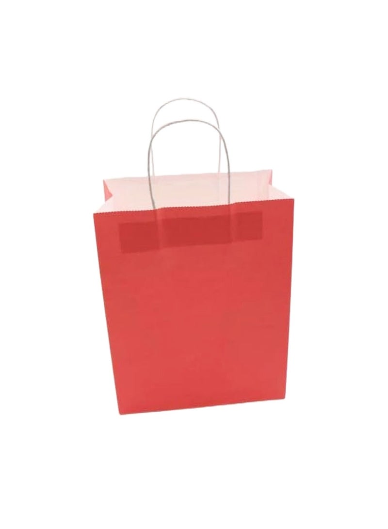 PARTY FUN Elegance Paper Gift Bags - Set of 10, 8x15x21cm: Timeless Packaging for Special Occasions Pink Color  - Image 1