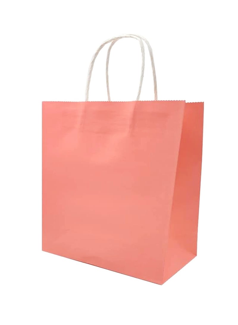 PARTY FUN Elegance Paper Gift Bags - Set of 10, 8x15x21cm: Timeless Packaging for Special Occasions Pink Color  - Image 3