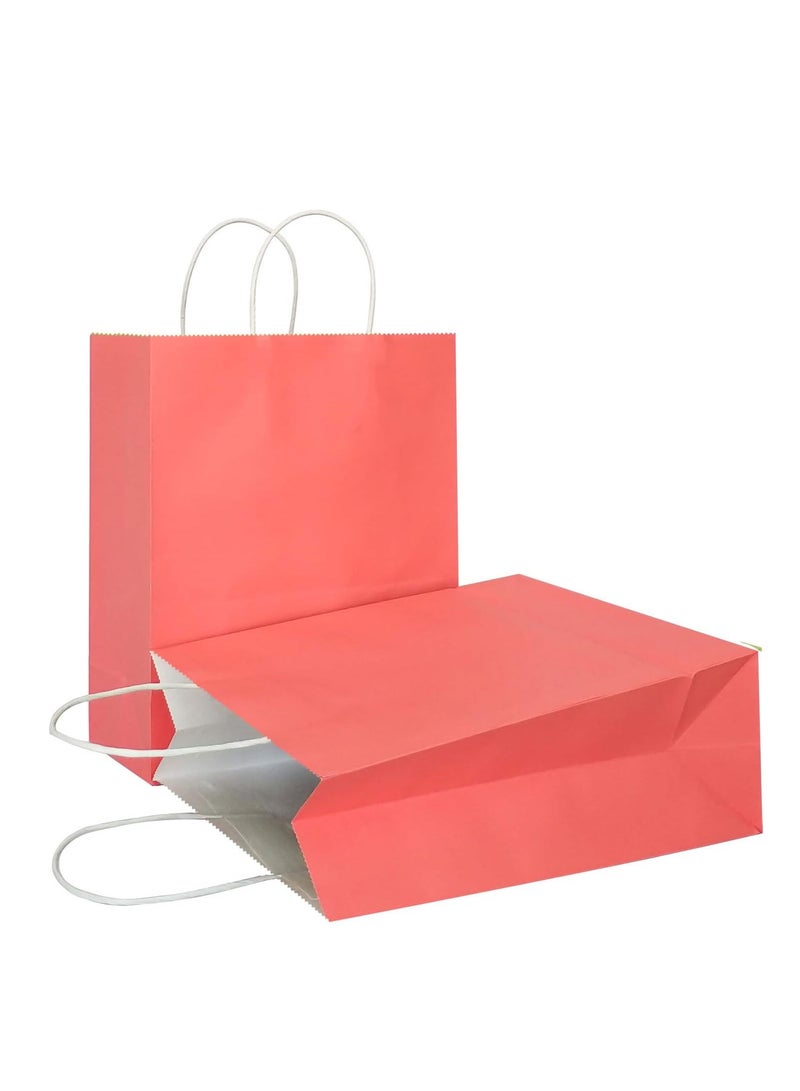 PARTY FUN Elegance Paper Gift Bags - Set of 10, 8x15x21cm: Timeless Packaging for Special Occasions Pink Color  - Image 2