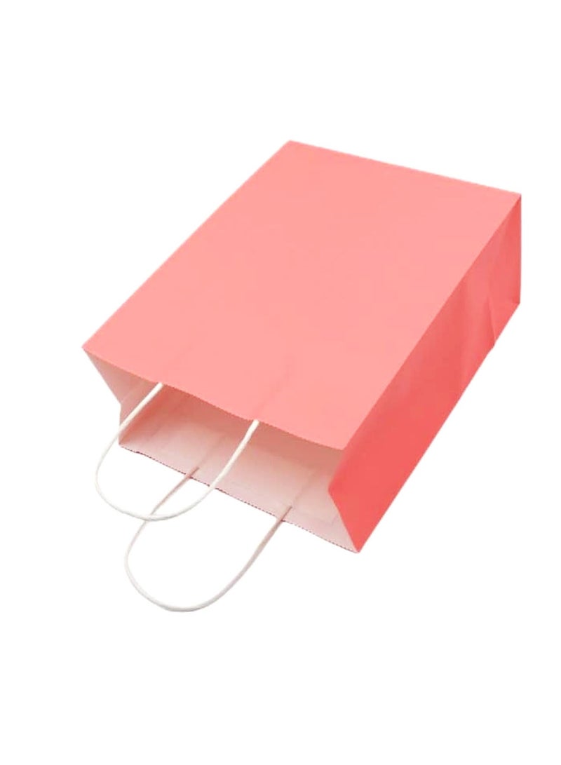 PARTY FUN Elegance Paper Gift Bags - Set of 10, 8x15x21cm: Timeless Packaging for Special Occasions Pink Color  - Image 4