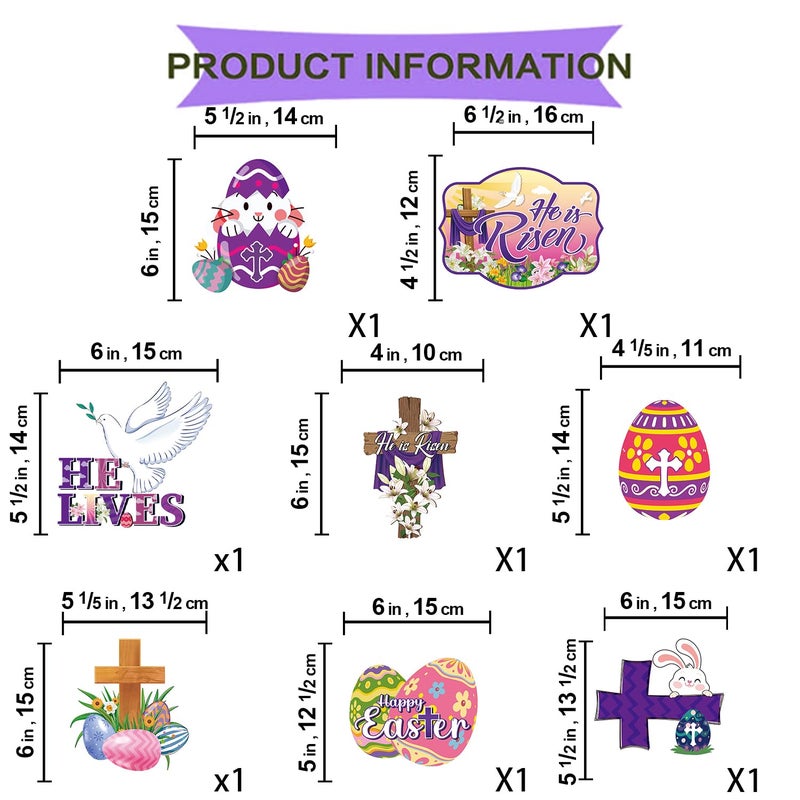 Biswiter He Is Risen Decor - Glitter Religious Christian Easter Banner with Hanging Swirls, Ready-to-Use Party DÃ©cor Includes 'He Is Risen' Banner - Image 5