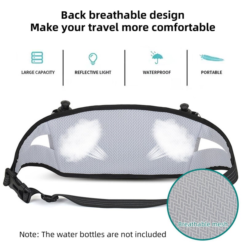Running Belt Waist Pack Water Resistant Breathable Runners Belt Water Bottle Fanny Pack - Image 2