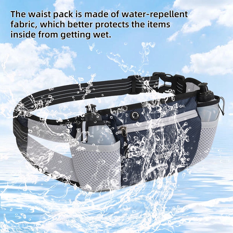 Running Belt Waist Pack Water Resistant Breathable Runners Belt Water Bottle Fanny Pack - Image 5