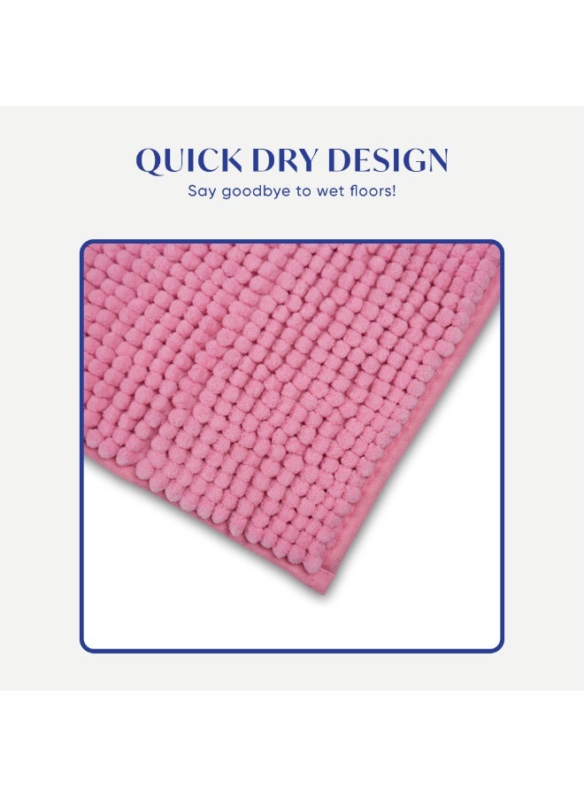 DIVEENAS Diveena's Non-Slip Bathroom Mat – 50x70cm Super Soft Microfiber Bath Mat, Quick-Dry & Machine Washable Bath Rug for Bathroom or Powder Room & Home | Rose - Image 5