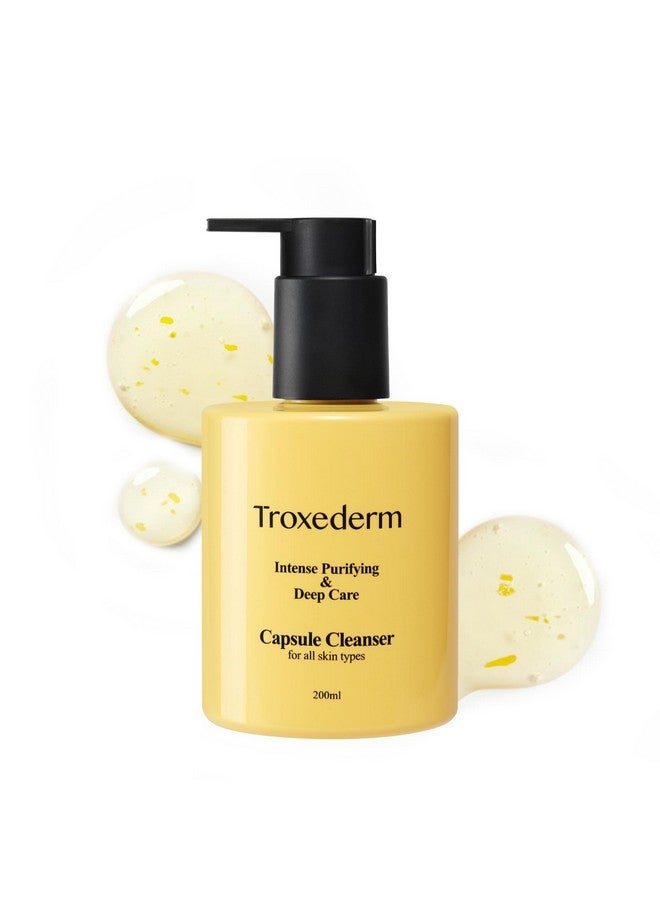Troxederm Capsule Cleanser Daily Facial Gel Cleanser With Collagen Troxerutin Niacinamide Peptides Removes Makeup Exfoliates Impurities For All Skin Types 6.76 Fl. Oz - Image 1