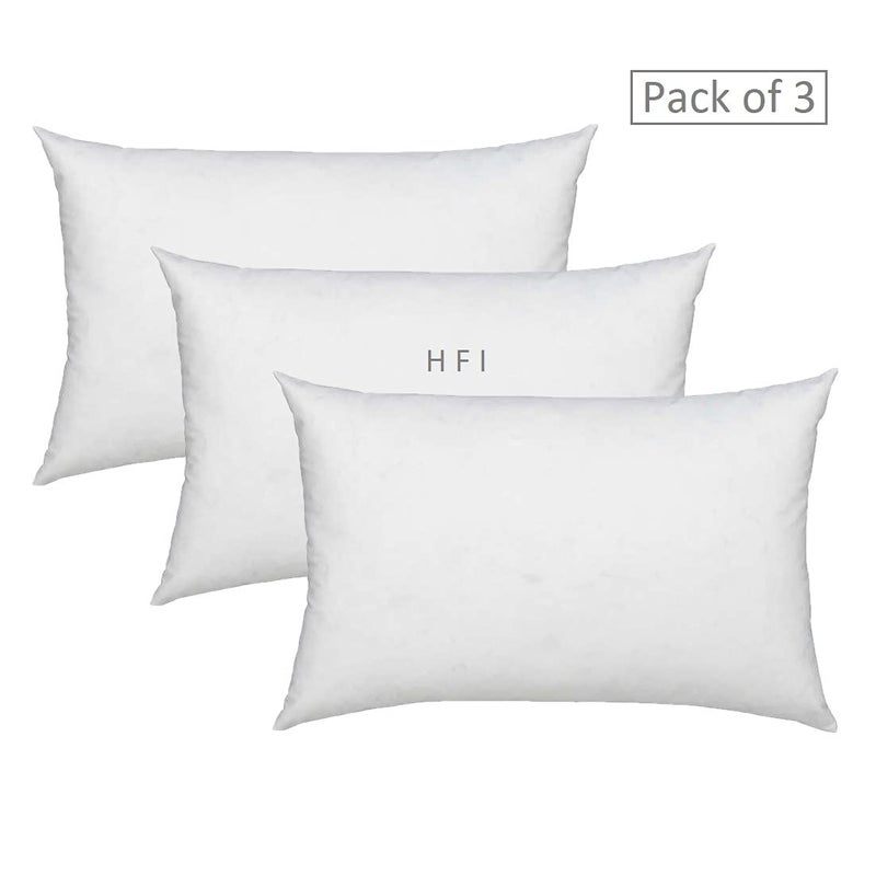 HFI UrbanArts Premium Polyester Fiber Cushion Fillers - Pack of 3 Pcs | 12 x 18 Inches | White | Cushions, Sofa Pillow, Cushion for Sofa, Cushion for Bed, Decorative Pillow, Pillow for Support - Image 3