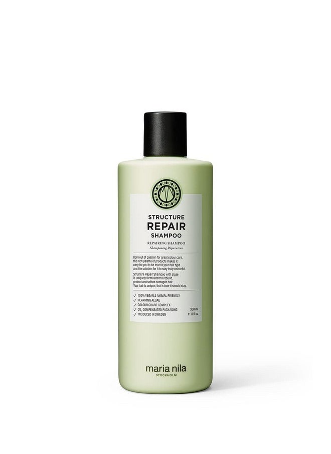 Maria Nila Structure Repair Shampoo 11.8 Fl Oz For Damaged & Chemically Treated Hair Algae Extract Rebuilds & Moisturizes 100% Vegan & Sulfateparaben Free  - Image 1