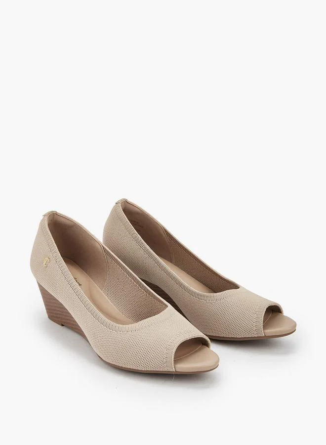 Le Confort Textured Slip-On Comfort Shoes With Wedge Heels